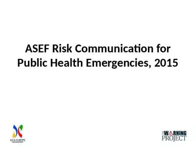 ASEF Risk Communication for Public Health Emergencies, 2015