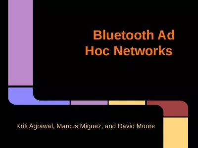 Bluetooth Ad Hoc Networks