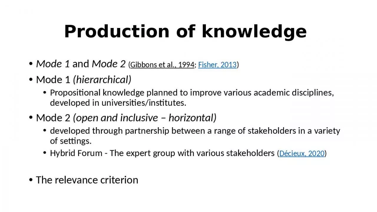 PPT-Production of knowledge