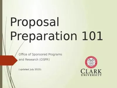 Proposal Preparation 101