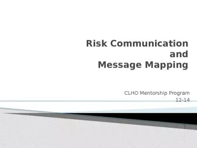 Risk Communication and Message Mapping