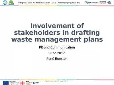 Involvement of stakeholders in drafting waste management plans