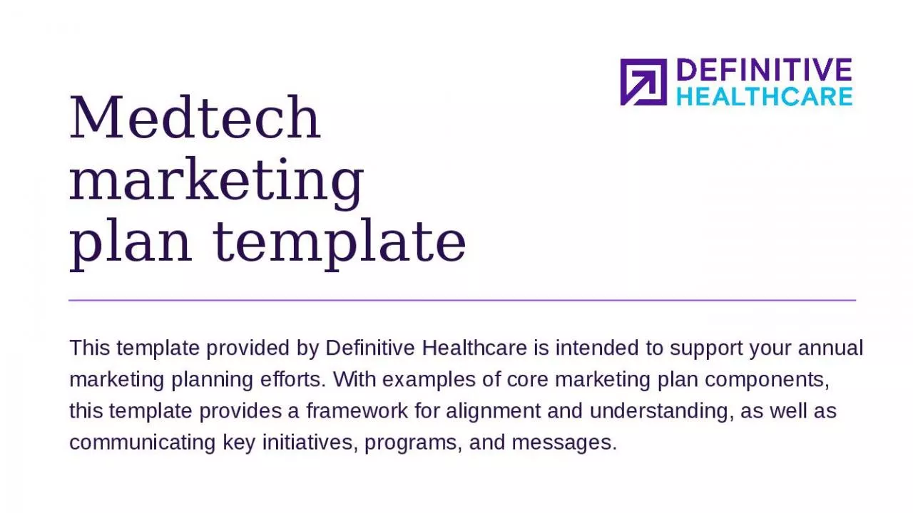 PPT-Medtech marketing plan template