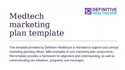 Medtech marketing  plan template