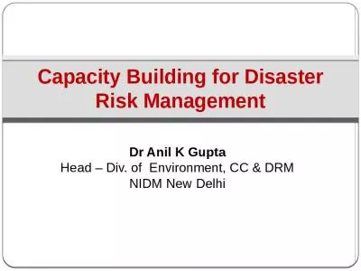 Capacity Building for Disaster Risk Management