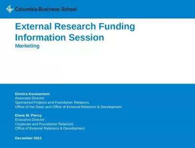 External Research Funding Information Session Marketing