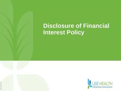 Disclosure of Financial  Interest Policy