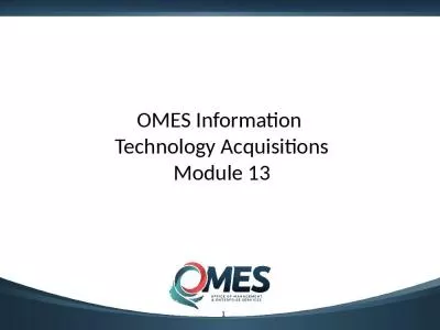 OMES Information  Technology Acquisitions Module 13