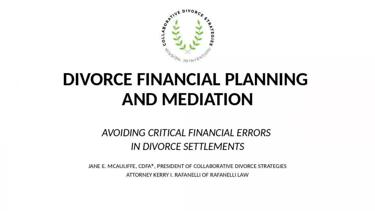 PPT-DIVORCE FINANCIAL PLANNING AND MEDIATION