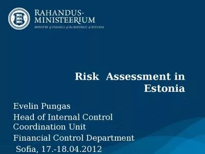 Risk  Assessment in Estonia