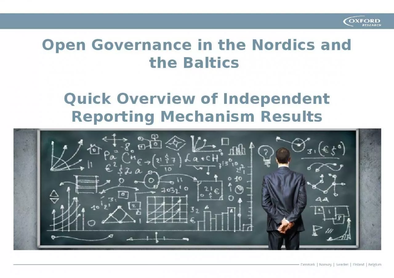 PPT-Open Governance in the Nordics and the Baltics Quick Overview of Independent Reporting