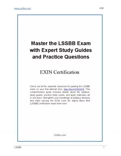 LSSBB Exam with Expert Study Tools