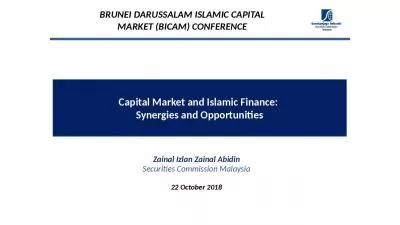 Capital Market and Islamic Finance:  Synergies and Opportunities