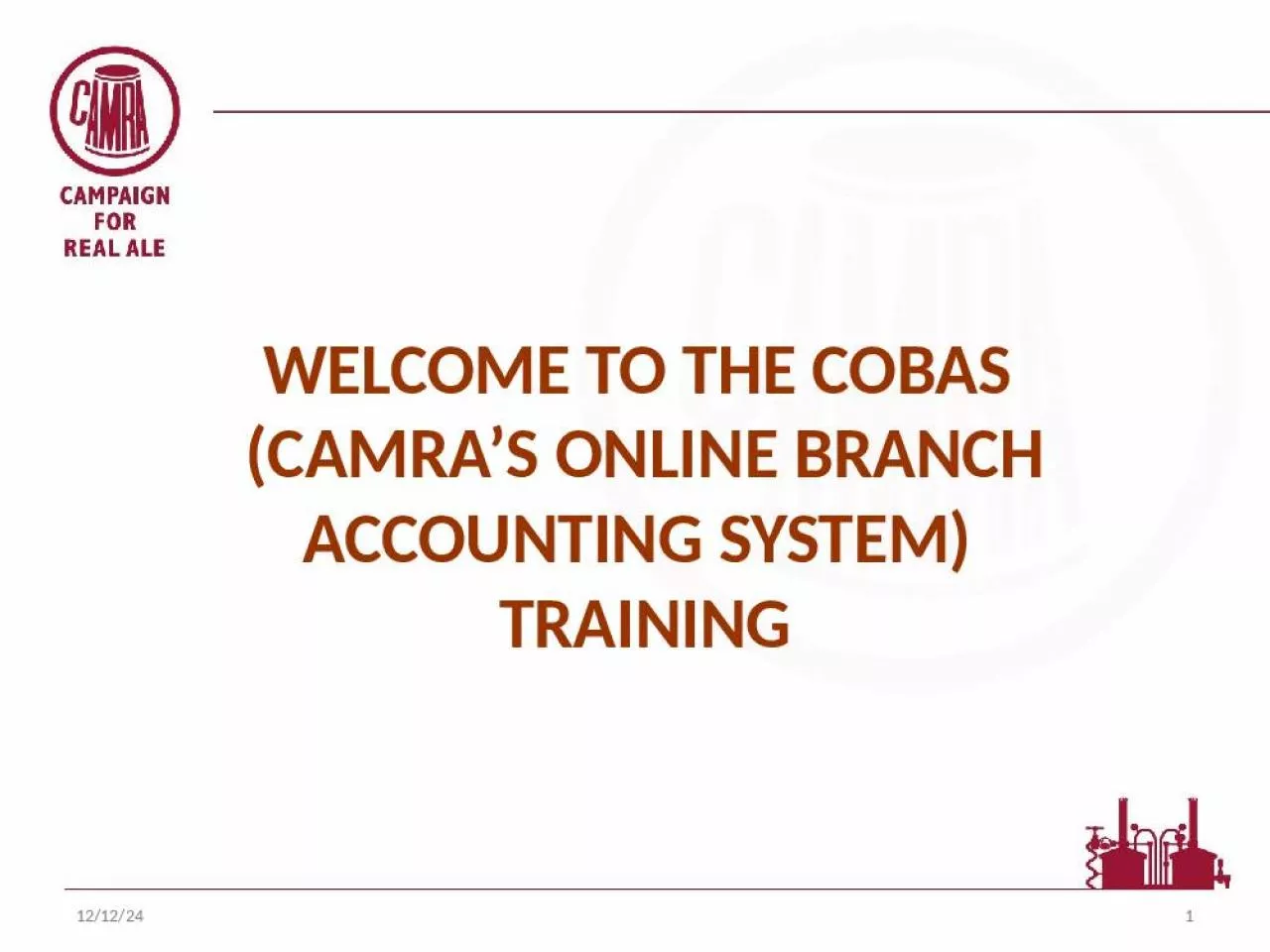 PPT-Welcome to the COBAS (camra s online branch accounting system) training