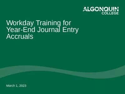 Workday Training for Year-End Journal Entry Accruals