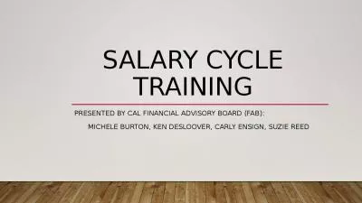 Salary Cycle Training