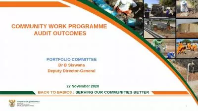 COMMUNITY WORK PROGRAMME  AUDIT OUTCOMES