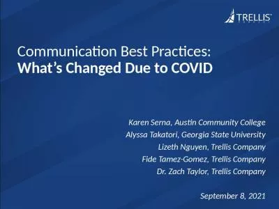 Communication Best Practices: What s Changed Due to COVID