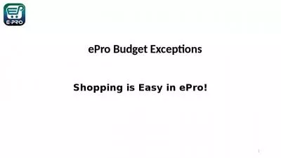 Shopping is Easy in ePro!