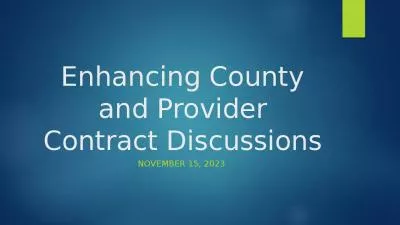 Enhancing County and Provider Contract Discussions