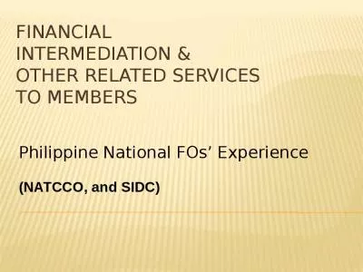 Financial Intermediation & Other Related Services to Members