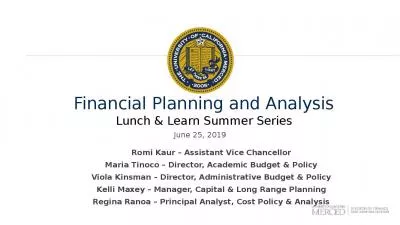 Financial Planning and Analysis