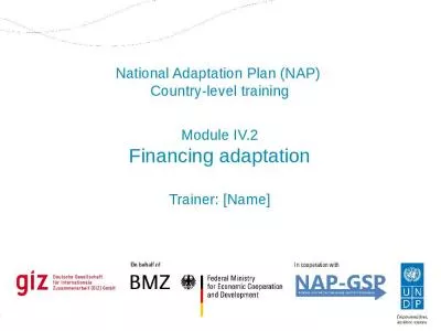 Module IV.2 Financing adaptation Trainer: [Name]