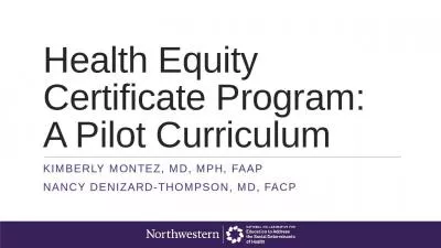 Health Equity Certificate Program:  A Pilot Curriculum