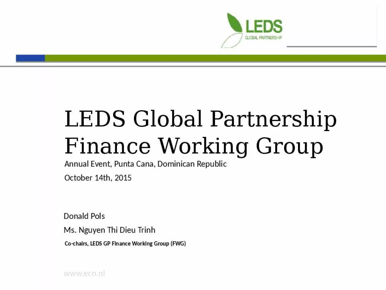 PPT-LEDS Global Partnership Finance Working Group