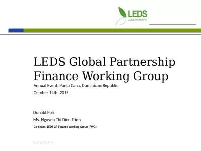 LEDS Global Partnership Finance Working Group