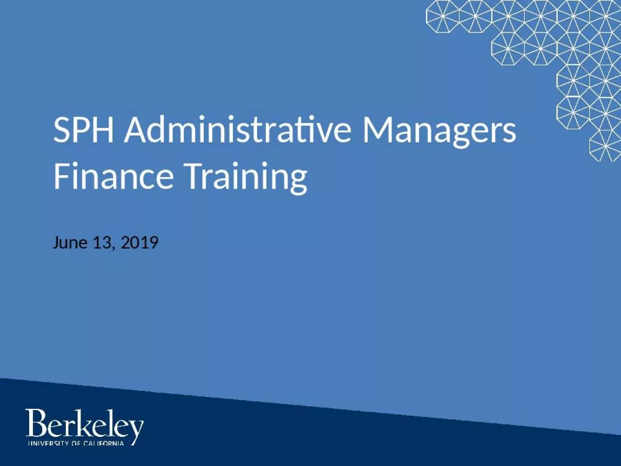 PPT-SPH Administrative Managers Finance Training