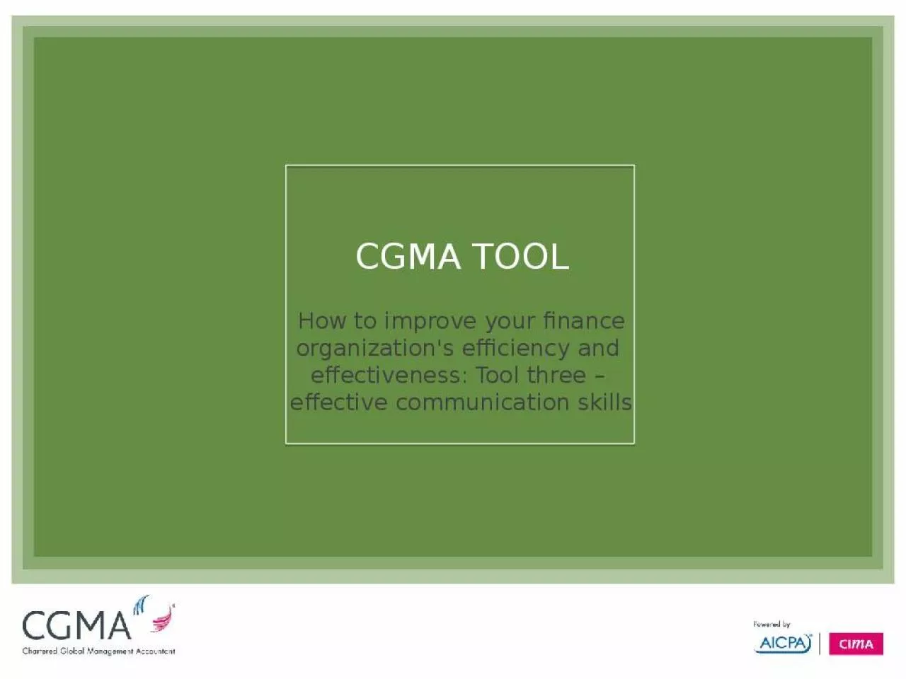 PPT-CGMA TOOL