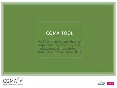 CGMA TOOL