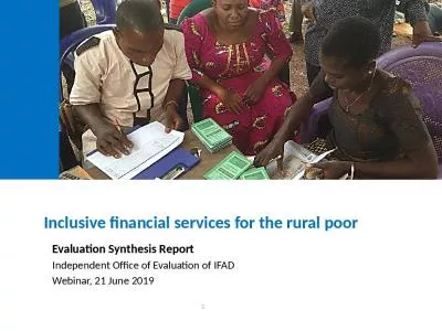 Inclusive financial services for the rural poor