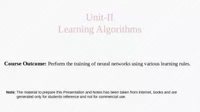 Unit-II Learning Algorithms