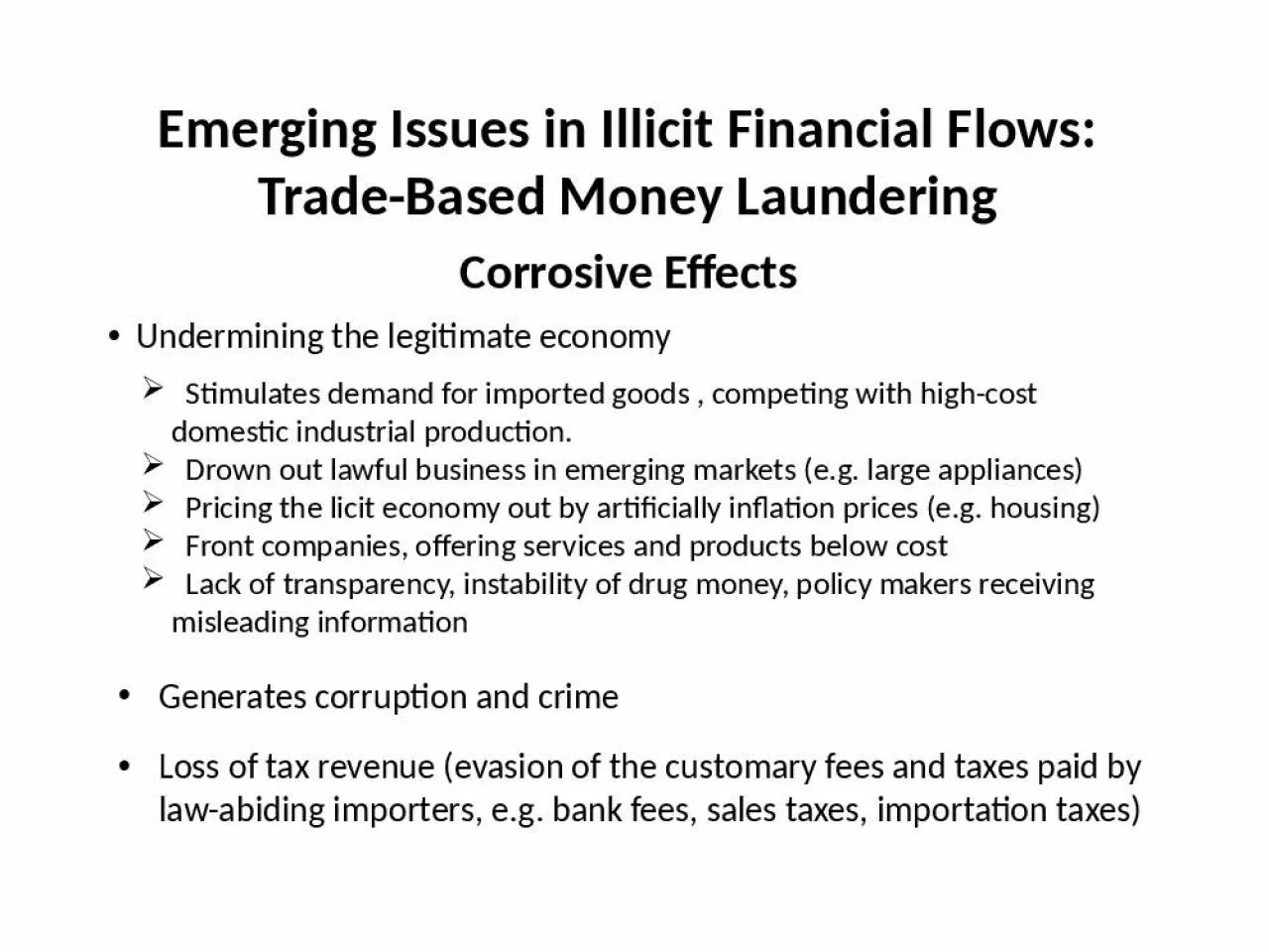 PPT-Emerging Issues in Illicit Financial Flows: Trade-Based Money Laundering