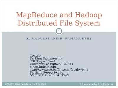 MapReduce and Hadoop Distributed File System