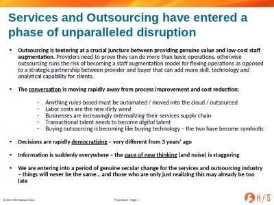 Services and Outsourcing have entered a phase of unparalleled disruption