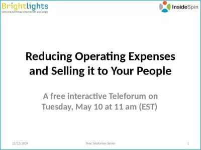 Reducing Operating Expenses and Selling it to Your People