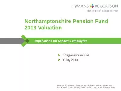 Northamptonshire Pension Fund 2013 Valuation