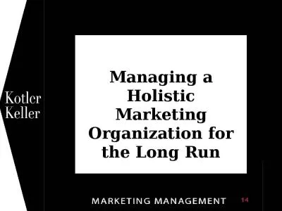 Managing a Holistic Marketing Organization for the Long Run