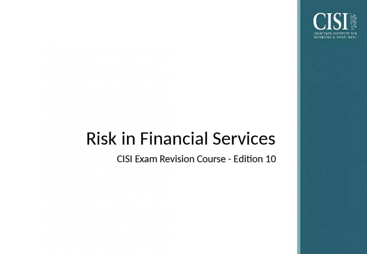 PPT-Risk in Financial Services