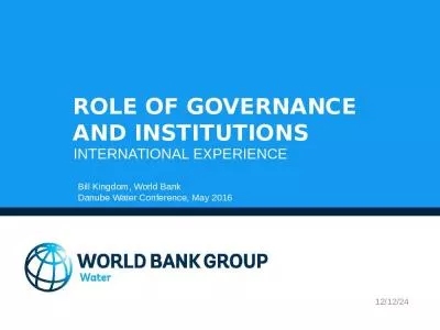 ROLE OF GOVERNANCE AND INSTITUTIONS