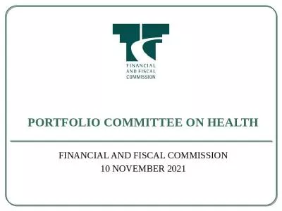 Portfolio Committee on Health