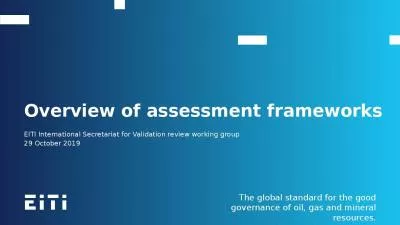 Assessment frameworks included