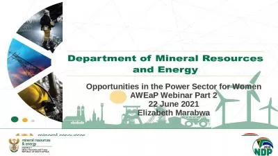 Opportunities in the Power Sector for Women AWEaP Webinar Part 2 22 June 2021 Elizabeth Marabwa