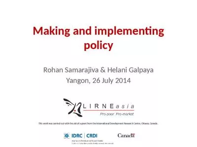 Making and implementing policy