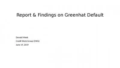 Report & Findings on Greenhat Default