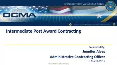 Intermediate Post Award Contracting