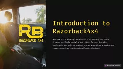 Introduction to Razorback4x4